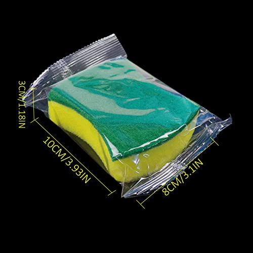 Image of (56 Pack) Kheoxusa Individually Wrapped Sponges,Sponges Individually Wrapped,Individually Wrapped Sponges Bulk Packed for Cleaning Dishes Kitchen Scrub Dish Non Scratch Scrubbers Small Mini Bulk-Waist