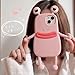 Veelgeluk Ugly Phone Cases for iPhone 16 Funny Cute Case for iPhone 16 3D Frog Phone Case with Foot Pink Weird Phone Cases Ugly Phones with 3D Eyes Cute Silicone