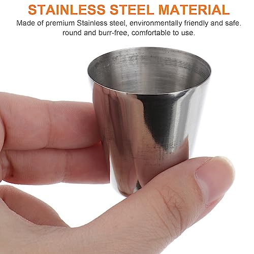 Operitacx 4Pcs Mini Travel Shot Cups Stainless Steel Shot Glass Drinking Tumbler Beer Wine Cupswhiskey Mugs With Leather Carrying Case For Whiskey Tequila Liquor Barware Gifts (30Ml) #TOP1