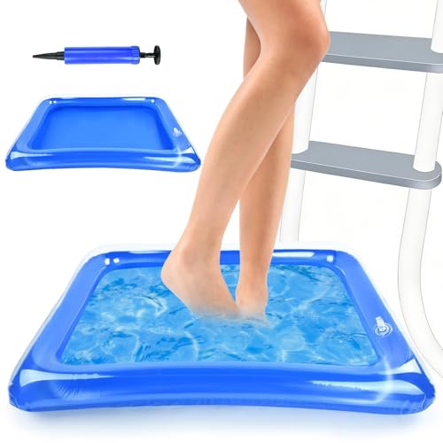 Aufblasbares Fußbecken Aufblasbares Pool Fußbadewanne Aufblasbares Pool Fußbad Fußwaschbecken für Pool Aufblasbare Pool Fußwanne mit Ballonpumpe für Pools Home Spa Schwimmbecken (Blau)