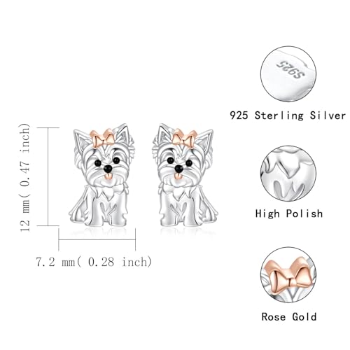 Dog Stud Earrings 925 Sterling Silver-Cute Puppy Earrings for Women-Hypoallergenic Dog Jewelry Gifts for Young Ones3