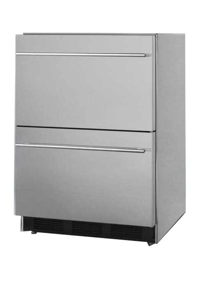 Summit 24” Two Drawer Refrigerator, 3.0 cu.ft. Capacity, Commercial Drawer Refrigerator, Stainless Steel- SP6DBS2D7 — FIN-0005710 | Fridge.com