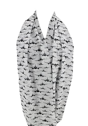 Etwoa's Airplane Pattern Infinity Scarf Circle Loop Scarves2