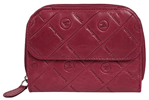 bruno banani Geldbörse im Querformat Echt Leder Damen Schlanke Geldbörse, leichtes Portemonnaie, 2 Kartenabteile, umlaufender Reißverschluss pink 021857