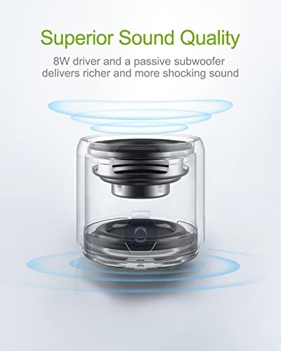 EWA A106MAX Portable Bluetooth Speaker with 8W Louder Sound and Deeper Bass, 12H Playtime, Bluetooth 5.0 Wireless Small Bluetooth Speaker for Home, Party, Outdoor, Travel (Black)