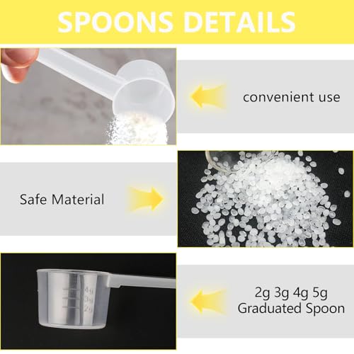 4Pcs Measuring Scoops Set (2g 3g 4g 5g) BPA-Free Plastic Reusable Transparent Scoop for Protein Milk Powder Coffee Laundry Kitchen Cooking Tools Home Catering Stackable - Image 2