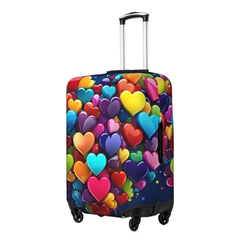 Travel Luggage Covers For Suitcase, Colourful Heart Elastic Suitcase Protector Washable Anti-Scratch Suitcase Baggage Cover Luggage Protector Fits 18-32 Inch Luggage2