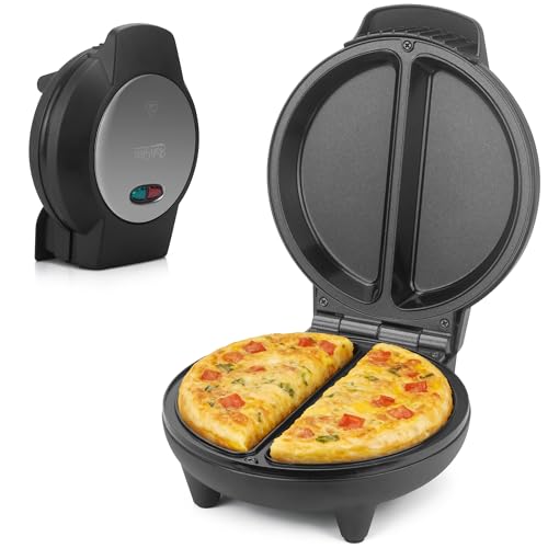 AshGlen Dual-zone Omelette Maker Electric, Omelette Pan for 2 Individual 6.5” Omelets & Egg...