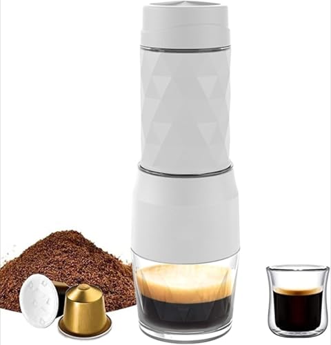 �k���������� 3-in-1 �|�[�^�u�� �蓮�G�X�v���b�\ �R�[�q�[�}�V�� 18Bar �R�[���h&�z�b�g�u�����[ �~�j�R�[�q�[���[�J�[ �~���N�t�H�[���v���X���o�[�t�� 120ml�J�b�v DG/NES �J�v�Z���Ɣ҂����R�[�q�[�ɑΉ� (A)