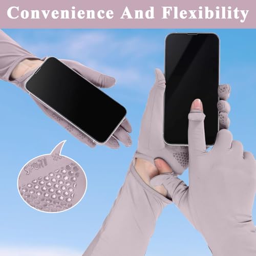 Image of PALAY Hand Gloves for Sun Protection with Arm Sleeves for Women Men, Nylon Ice Silk Sun Protection Gloves Women Cooling UV Hand Cover Arm Sleeves for Bike Riding - Anti-slip