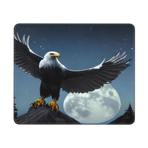 Tappetino per Il Mouse da Gioco Eagle Under The Stars Gaming Pratica Pad Personalizzato per Computer Casa 25X30Cm