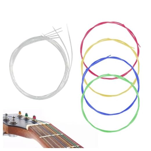 VODAFQS 2 Sets Cuerdas de Ukelele Nylon Repuesto Coloridas para Ukelele Acústico, Accesorios de Reemplazo(Multicolor, Blanco)