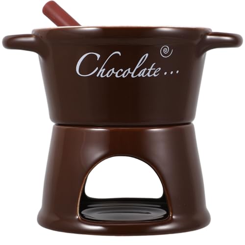 SOLUSTRE Fondue De Cerámica para Chocolate y Olla Derretidora De Alta para Reuniones y Románticas Taza para Chocolate y Cuchara