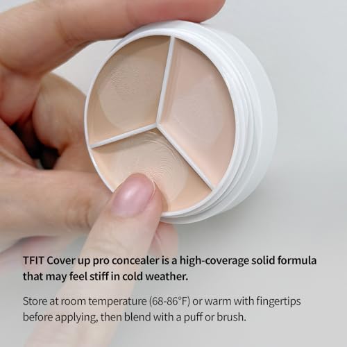 TFIT Multi-Use Pot Concealer - Triple Palette | High-Pigmented, Full Coverage & Crease-Proof | Korean Concealer for Dark Circles, Redness & Blemishes (01 Neutral, 0.52 Oz)