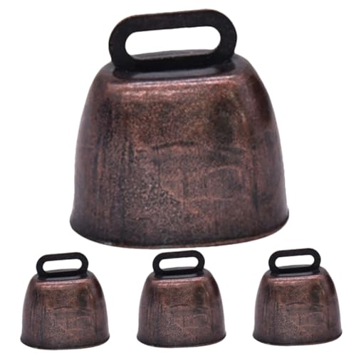 Gogogmee Shepherd's Bell 4pcs Cow Bells for Sports Pet Identification Anti-Theft Rustic Iron Craft