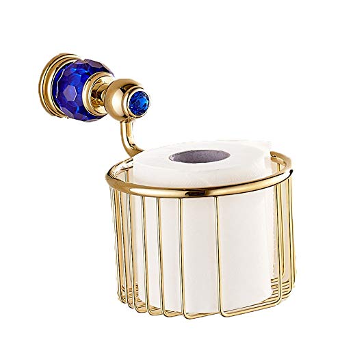 Ganchos para colgar en la pared, estante multifuncional de papel higiénico para baño, retro, cristal, bronce, soporte de pared, rollo de almacenamiento de papel de seda, estante de almacenamiento para