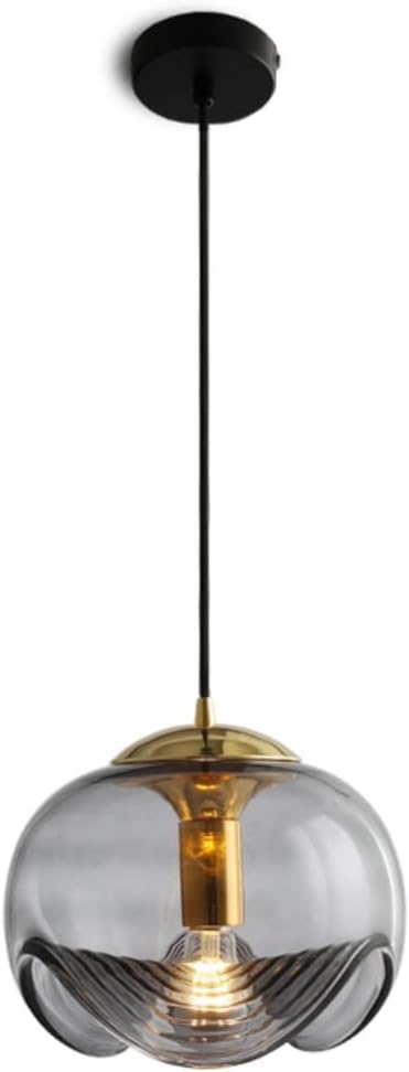 Generic Chandeliers,Modernoke Champagne Glass Bedroom Bedside Restaurant Bar Kitchen Islandp Water Ripple Glass Metal/Gray/a