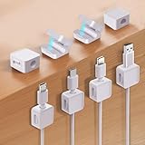 8-Pack Cable Organizers, Magnetic Cable Clips, Magnetic Cable Tidy, Cable Fastener Clips, Desktop Cable Organizers, Magnetic Cable Holders - Ideal for Home, Office, Car and Other Scenarios,White