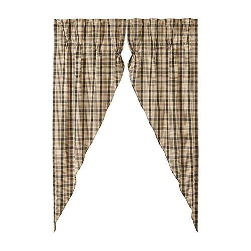 VHC-Brands-Cider-Mill-Prairie-Plaid-Curtain-Panels-Tan-84x36x18-Set-of-2 VHC Brands Cider Mill Prairie Plaid Curtain Panels Tan 84x36x18 Set of 2