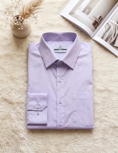 Symbol Classic Men's Senior Formal Shirt (Purple, 40) Lilac - Image 5