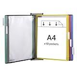 TARIFOLD Es TAA414109 - Expositor de pared A4 para catálogos con 10 fundas PVC, colores surtidos