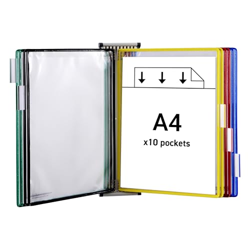 Tarifold Technic Wall Display Unit met 5 Clip-on Index Tabs en 10 Zakken A4 Diverse A4 Ref 414109