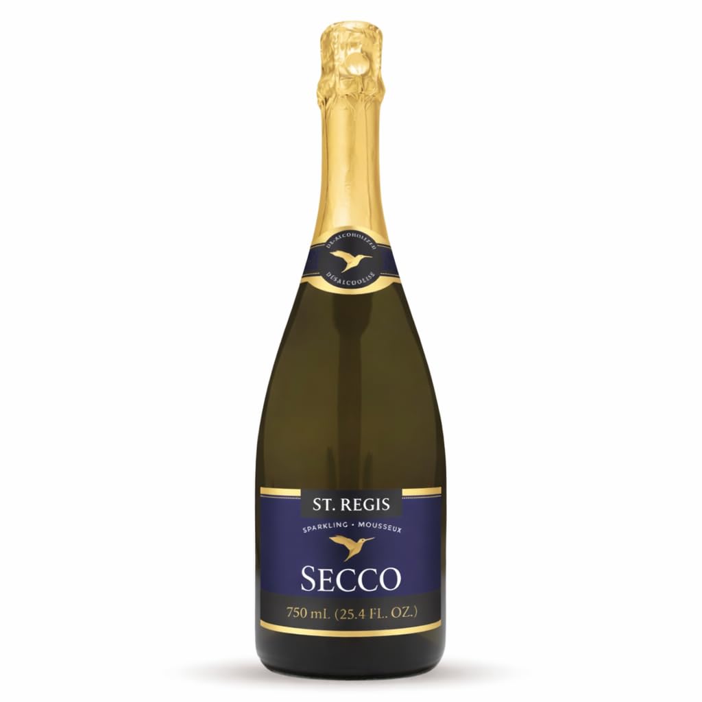 ST. REGIS Non-Alcoholic Brut Champagne 25.4 Fl Oz (6 Pack) - Low Calorie & Low Sugar - Golden Yellow Fruity and Citrus Rich Flavor from North of Spain Vineyards