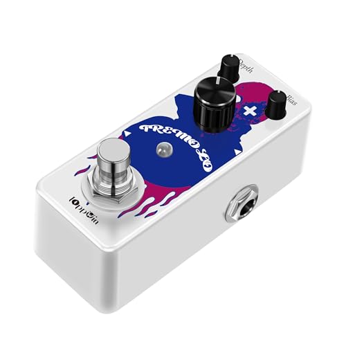 Compact Optical Tremolo Guitar Pedal - IOppWin Trelicopter with Bias Color Control True Bypass Metal Shell - Huge Speed & Depth Range for Vintage Pulsing Effects