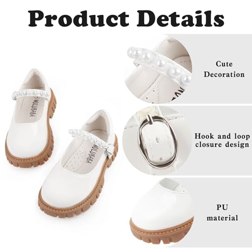 Image of Wulubaba Toddler Girl Dress Shoes Bow Black Dress School Shoes Princess Mary Jane for Toddler /Little Girl