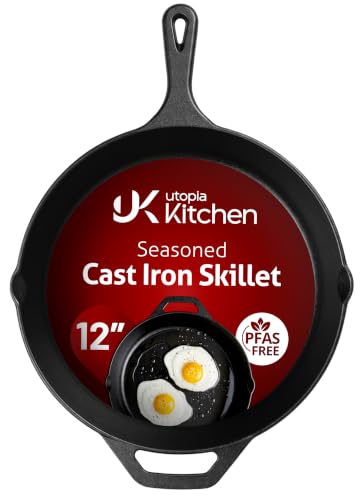 Utopia Kitchen Cast Iron Skillet 12 Inch...