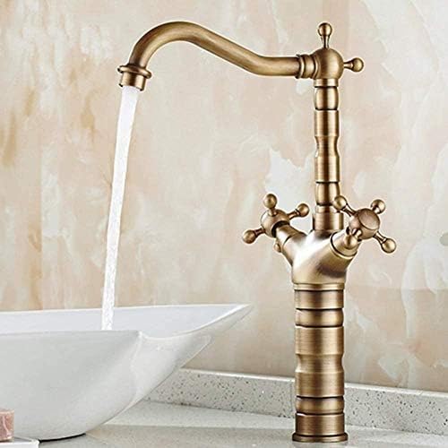 Robinet en laiton antique mélangeur double poignée style rétro pour lavabo de bain
