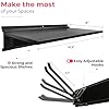 Heavy-Duty Garage Wall Storage System | Wall Mounted Tool Organizer Rack with Shelving | 10-Piece Mounting Kit | Includes 4x8.5 Adjustable Hooks & 2x16.5 Floating Utility Shelves