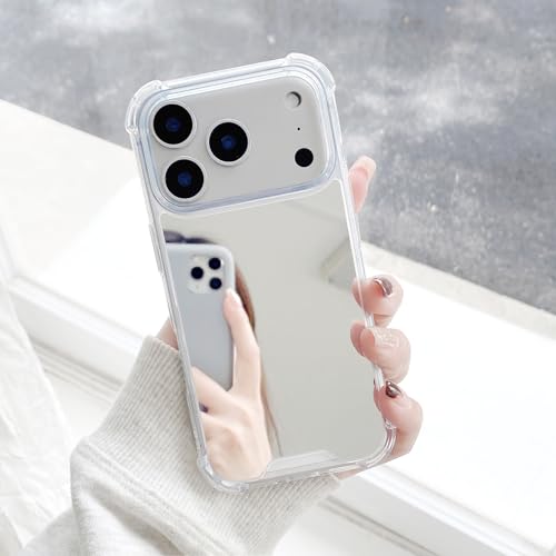 KEXAAR Designed for iPhone 17 Pro Mirror Case [Four Corner Guard Shockproof] Protective Bumper Hard Back Clear Phone Cover for Women Girls Makeup Touch up Back Camera Selfies 2025 6.3" (Mirror17P) by KEXAAR - Used condition - US$5.02