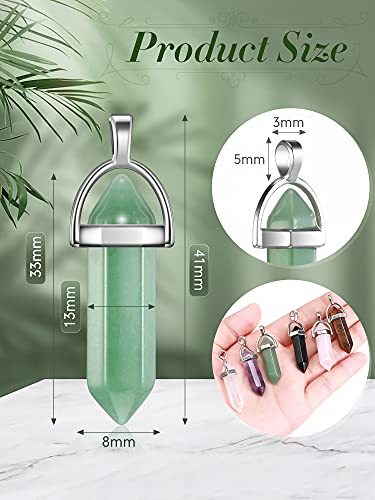 30 Pieces Hexagonal Natural Crystal Pendants Pointed Crystal Quartz Stone Pendant Bullet Shape Healing Stone Pendants Diy Gemstone Crystal Pendant For Necklace Jewelry Making (Multi Colors) #TOP1