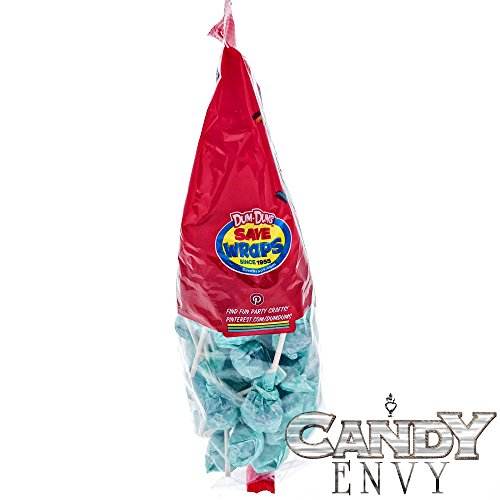 Light Blue Dum Dums Color Party - Blue Raspberry Flavored - 75 Count Bag - 12.8 ounces - Includes Free How To Build a Candy Buffet Guide