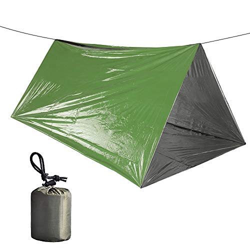 Cobertor de emergência, Romacci Saco de dormir de emergência portátil leve e portátil com cordão par