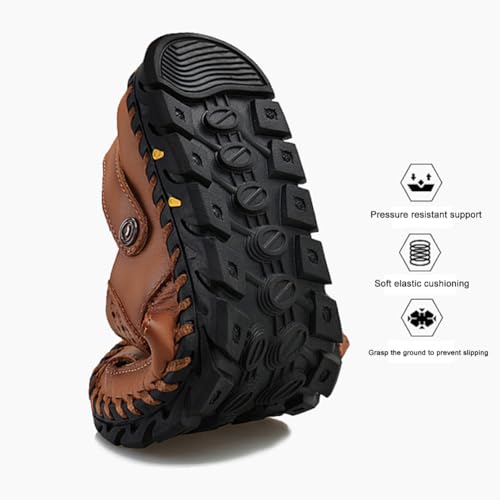 Men Two in one Oversized Cowhide Anti Slip Casual Water Wading Sports Hollow Breathable Toe Cap Beach Shoes2