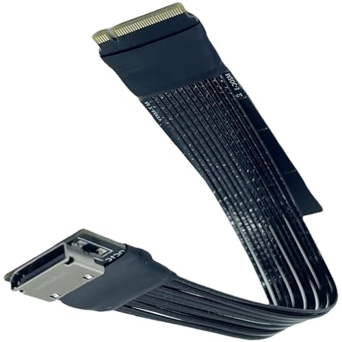 PCIe4 Gen4 4X Oculinks Adapter Cable NVME to SFF8612 64Gbps Extension Cable Silver Shielded