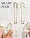 QUJUFIND 10 Pack 3 inch Stainless Steel Large Safety Pins, for Clothes Leather Canvas Blankets Crafts Skirts Kilts, Extra Large Heavy Duty Safety Pins - Gold