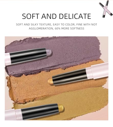 Eyeshadow Pen, Glitter Eyeshadow Stick, Eyeshadow Stick Cream Shimmer And Matte, Highly Pigmented Eye Shadow Pencil Waterproof & Long Lasting, Shimmering Glitter Finish, Blendable Eyes Makeup (6#) - Image 7