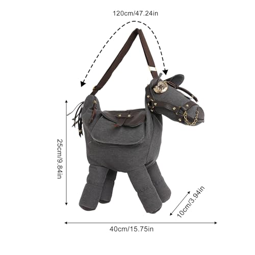 Bolso de hombro divertido y bolso de animales con forma de caballo para salir de compras 6