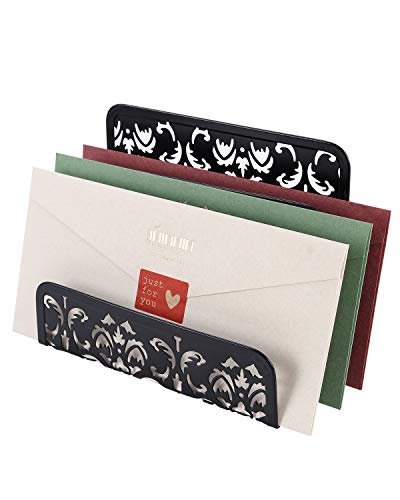 Easypag Cute Office Supplies 3 Piece Desk Organizer And Accessories Set - Letter Sorter, Pen Holder,Sticky Notes Holder,Black #TOP2