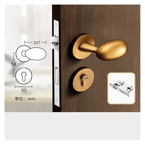 Cerradura para puerta de dormitorio moderna y resistente de 35-45 mm 3