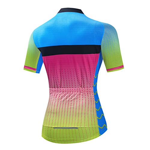 Image of Cycling Jerseys Women Bike Shirts Short Sleeve Bicycle Clothes Breathable Stretch Labric Bicycle Uniforms