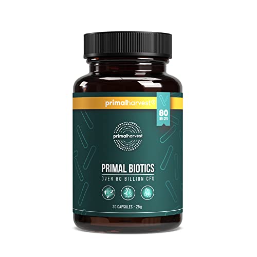 Primal Harvest Biotics - 30 Capsules for Building Natural Balance, 15 Dynamic Bacterial strains for Intestinal Health; with prebiotics, probiotics & Live Cultures,1 Pack: 30 Servings