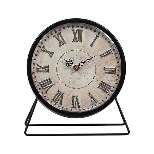 Reloj escritorio silencioso de hierro retro para salon y despacho 2