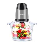 Food Processor Blender Mixer Chopper Meat 2L Glass Bowl Vegetable Grinder Fruits Nut Multi-Functional Sharp Steeliess Steel Blade