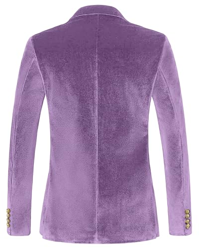 Wemaliyzd Mens 2 Piece Suit Notch Lapel 1 Button Velvet Blazer Jacket & Pants2