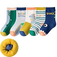 5 Pairs Kids Boys Girl Thermal Calf Cotton Cute Animals Socks Baby Toddler Winter Warm Novelty Socks