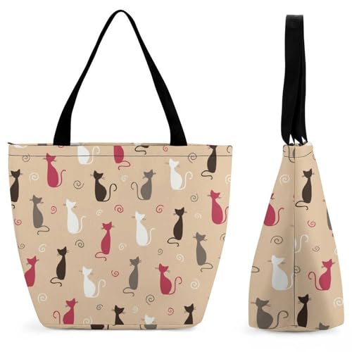 Sac à bandoulière chats de dessin animé grand volume voyage